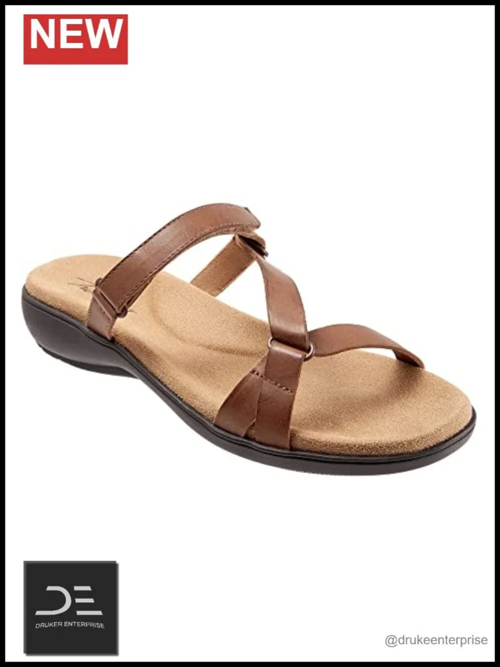 Women's Leather Platform Sandals Slingback Slip On Cushioned